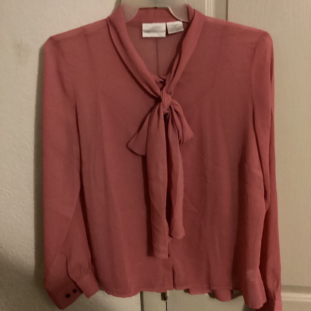 Retro Women ladies Worthington Sz 16 long-sleeve blouse